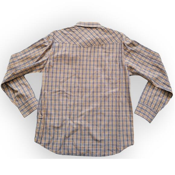 Aeropostale Authentic Brown Plaid Long Sleeve Snap Button Down Western Shirt L - Picture 4 of 5